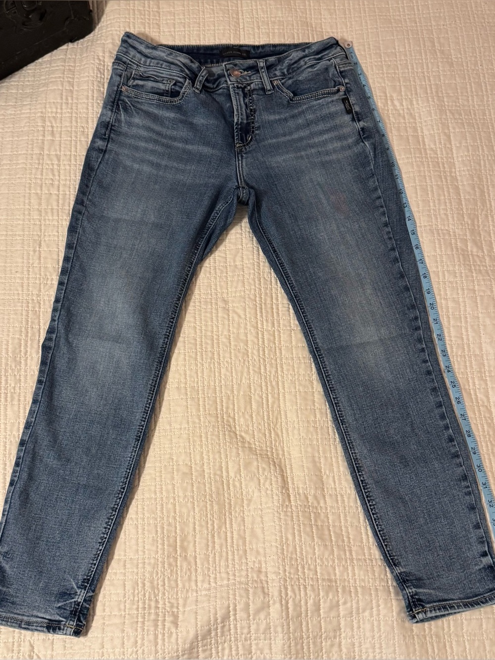Silver Jeans Blue Suki Skinny Jeans W31L29 Curvy Light Medium Faded Wash W31/L29